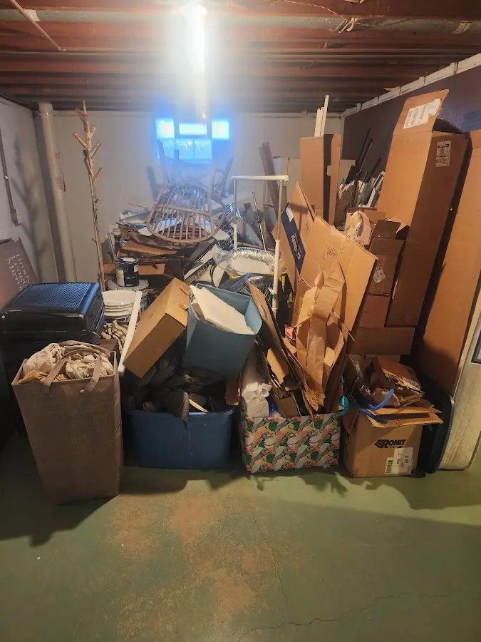 Roll-off dumpster container at job site for Roll Off Dumpster Rental in Montclair